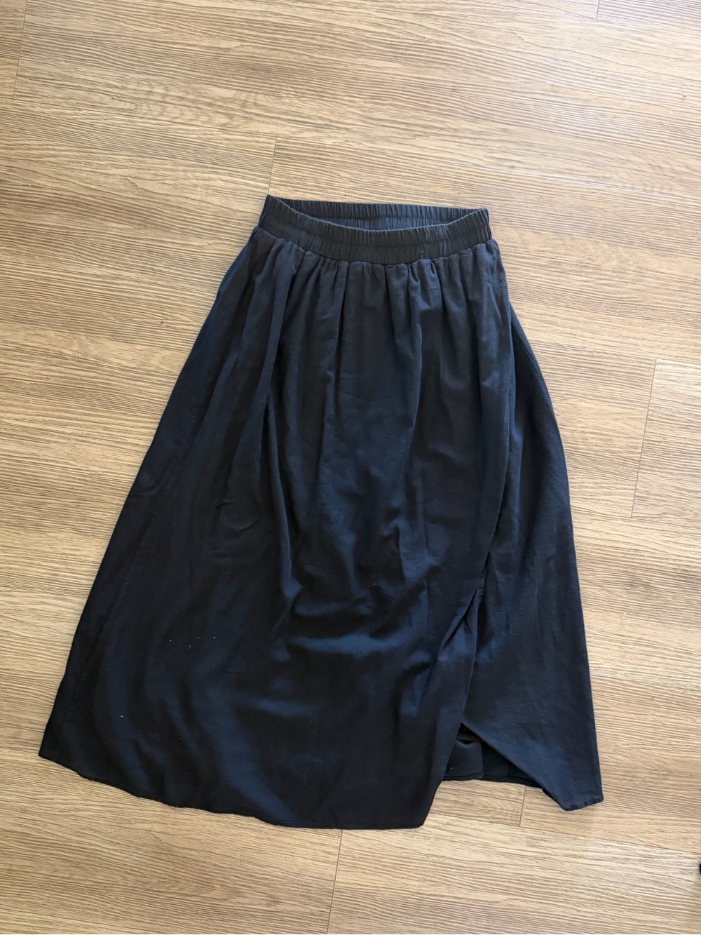 Princess Polly Black Midi Skirt with Side Slit